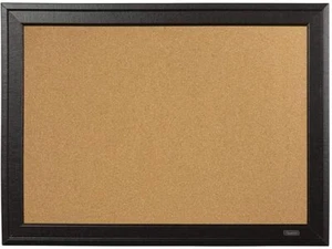 Quartet Cork Bulletin Board, Framed Corkboard, 11” X 17”, Black Frame, Message B - Picture 1 of 4