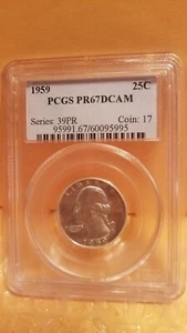 1959 Washington Silver Quarter Graded By- PCGS (PR-67DCAM) - Picture 1 of 6