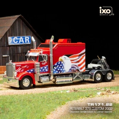 IXO 1/43 TR171.22 PETERBILT 379 Custom 2002 Red/White USA Tractor Cab Rare! - Immagine 1 di 4