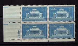 US USA Sc# 1029 MNH FVF PLATE # BLOCK Columbia University Low Memorial Library - Picture 1 of 1