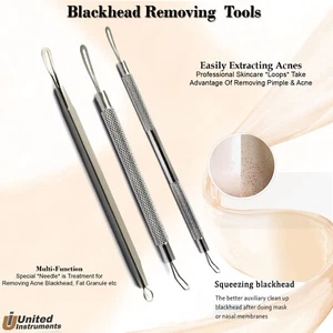 Dermatology Blackhead Removal Comedone Extractor With Dual Loop For Acne New - Picture 1 of 5