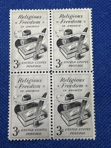 Scott # 1099 - US Block Of 4 -Religious Freedom- Mint NH OG States Of America - Picture 1 of 2