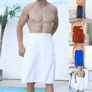 Sexy and Comfortable Men's Open Pajamas Towel Soft Beach Culottes Blue - Picture 1 of 15