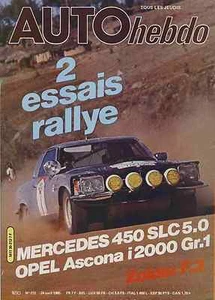 Hebdo Auto Nr.212 24.04.1980 Mercedes 450 SLC Gr4 Ascona 2000 Gr1 - Bild 1 von 1