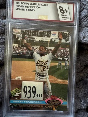 2020 Stadium Club Members Only Rickey Henderson Collect Direct 8+ Graded NM-MT - Imagem 1 de 2