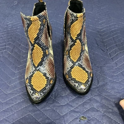 Botín Jeffrey Campbell Rosalee para mujer 7 piel de serpiente cuero pitón botín A1 Foto 1 de 4