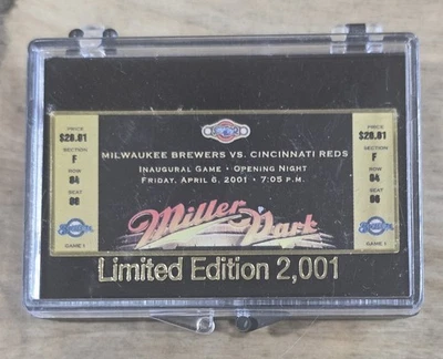 2001 Milwaukee Brewers Opening Night Miller Park Inaugural Pin Rare New Vintage  - Image 1 of 4