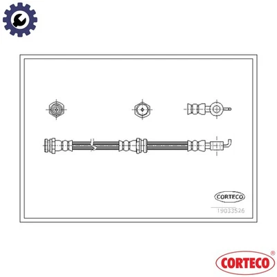 BRAKE HOSE 19033526 FOR KIA SEPHIA MENTOR/SHUMA CARENS SPECTRA/II T8/TED 1.8L - Imagem 1 de 4