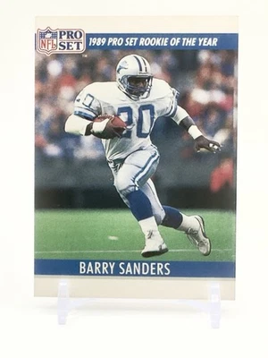 Tarjeta promocional 1990 Pro Set #NNO Barry Sanders Hawaii Trade Show parte posterior en blanco limitada Foto 1 de 2