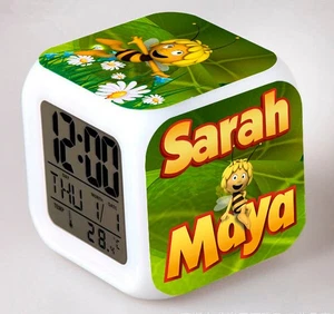 Reveil Digital lumineux Personnalisable Avec Prénom Illustration MAYA - Picture 1 of 7