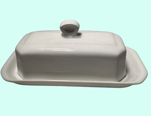Pillivuyt France Porzellan Butterdose rechteckig weiß glänzend - Bild 1 von 7