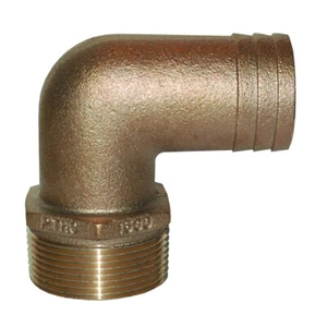 GROCO 1-1/2" NPT x 1-1/2" ID 90 Degree Pipe to Hose Fitting Standard Flow Elbow - Picture 1 of 1