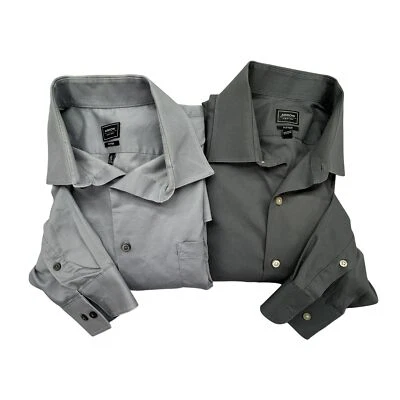 Camisa Flecha Para Hombre 16.5 Ajustada Manga Larga Abotonada Lote de 2 Gris Elastizada Formal Foto 1 de 4