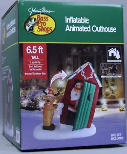 Christmas Bass Pro Shops 6,5 piedi animato Babbo Natale renna fuori casa gonfiabile nuovo con scatola - Foto 1 di 2
