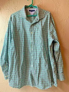 Camicia uomo Tommy Hilfiger a quadri con bottoni manica lunga taglia 18 34/35 regular  - Foto 1 di 4