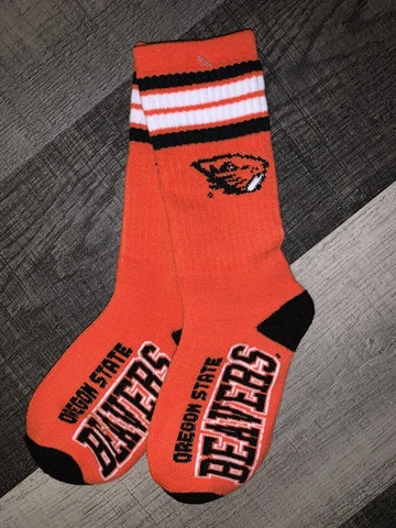 OREGON STATE BEAVERS NCAA COLLEGE 4 STRIPE CREW LENGTH SOCKS YOUTH KIDS Cover