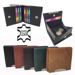 Wiener Schachtel mit großer Kleingeldschütte Leder Geld Börse Portemonnaie - Bild 1 von 9