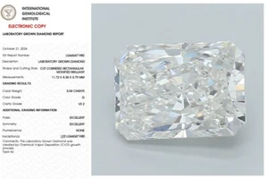 Diamante coltivato in laboratorio radiante 5,04 per anello di fidanzamento certificato IGI G VS2 - Foto 1 di 10