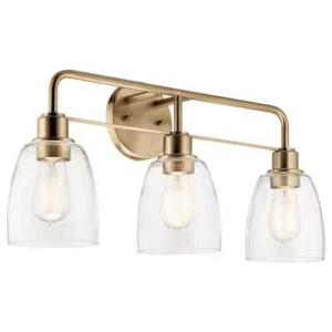 KICHLER Meller 24.25" 3-Light Champagne Bronze Vanity Light w/Clear Glass - Picture 1 of 6