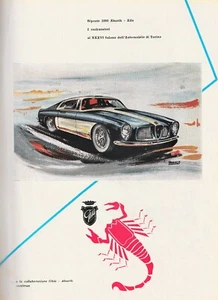 PUBBL.1954 CARROZZERIA GHIA ALFA ROMEO BIPOSTO 2000 ABARTH STUDIO BARALE RARA - Foto 1 di 2