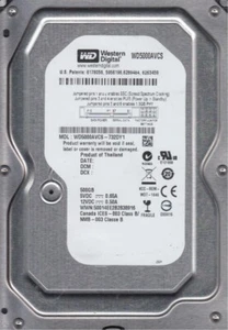 500 GB SATA Western Digital WD5000AVCS-732DY1 5400rpm 16MB 3.5 " Hard Drive New - Picture 1 of 1