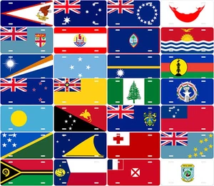Placa de matrícula de automóvil novedoso con bandera del país de Oceanía - Imagen 1 de 31
