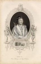 HENRY VII - King of England and Lord of Ireland 1485-1509 - Vintage Print #H3