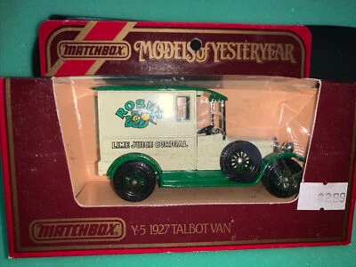 Matchbox Models of Yesteryear Y5 1927 Talbot Van Rose's Lime Juice - Image 1 of 4