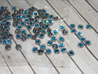 7mm fancy glass turquoise crystal gem dress coat button sew jewel rhinestone