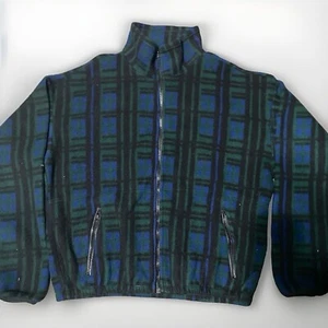 Vintage Timberline Colorado Aztec Plaid Fleece Jacket Size Large - Picture 1 of 7