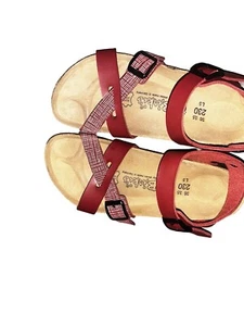 Birki's Birkenstock Germany dunkelrot 3 Riemen Schnalle Sandalen/Pantolette Damen 36 5 - Bild 1 von 5