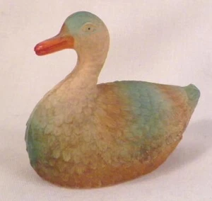 Duck Celluloid Toy Christmas Putz Decoration Railroad Display Aqua Tan VTG #27 - Picture 1 of 5