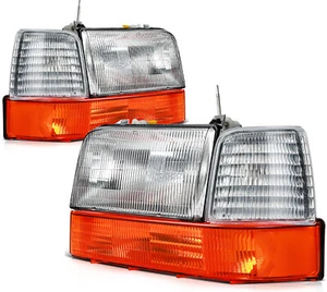 Conjunto de faros de carcasa cromada Bronco para Ford F-150 F-250 F-350 1992-1996 - Imagen 1 de 10