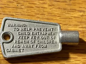 VINTAGE Cabinet DOOR KEY TO PREVENT CHILD ENTRAPMENT - Picture 1 of 3