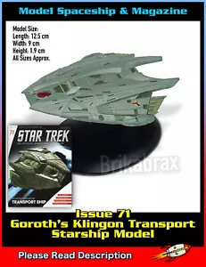 Eaglemoss Star Trek Raumschiff Sammlung Ausgabe 71: Goroth's Klingon Transport NEU - Bild 1 von 7