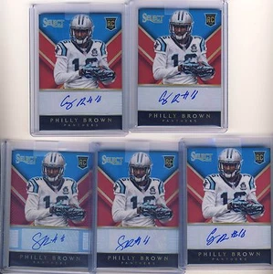 2014 Select Philly Brown Red Autograph Auto Rookie Card #/25 QTY Panthers - Bild 1 von 1