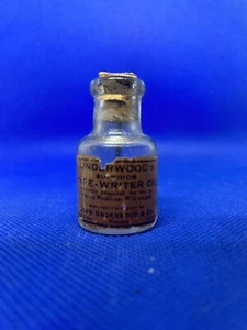 Antique Underwoods Type Writer Oil Bottle Paper Label broken Cork - Picture 1 of 5