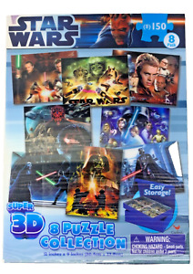 STAR WARS SUPER 3D 7 PUZZLE COLLECTION, 15O PIECE PUZZLES EACH, 12 X 9 EACH CC40