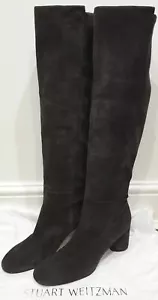 Stuart Weitzman grau Wildleder Stretch Over Knie Profil Stiefel EU39,5 UK6,5 NEU! - Bild 1 von 10