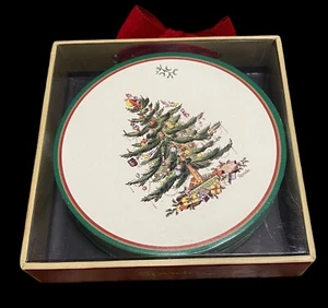 Set of 12 Spode Round 4" Christmas Tree Paper Cardboard Coasters Brand New - Picture 1 of 7