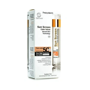 FREZYDERM Schermo Sole Colore Velluto Crema Viso SPF50+50 ml - Foto 1 di 1
