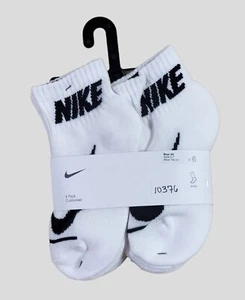 NIKE Boys Socks Ankle Cushioned Athletic Youth Kids 6 Pair Shoe Size 10C-3Y  - Picture 1 of 4