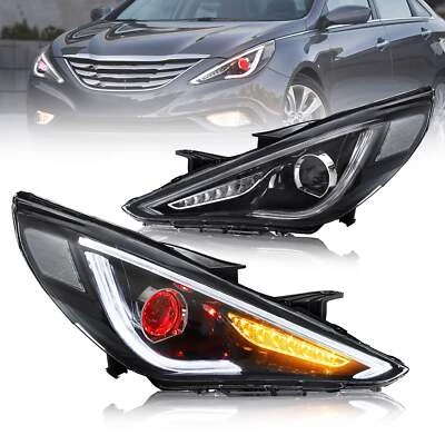 VLAND LED Projector Headlights Red Demon Eyes Style For Hyundai Sonata 2011-2014 Foto 1 de 4