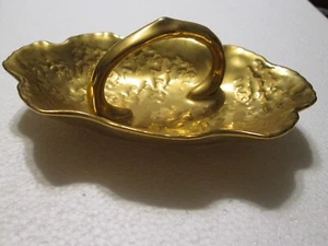 Vintage Holley Ross China LaAnna PA 22K Gold Art Pottery Candy Dish - Picture 1 of 7