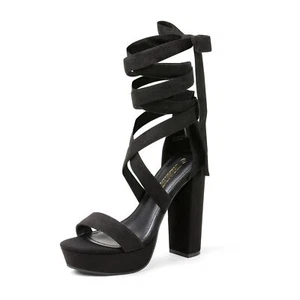 Women High Heels Platform Sandals Chunky Block Strappy Gladiator Wedding Sandals - Picture 1 of 31
