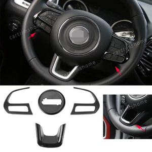 Cubierta de anillo con botones de volante negra para Jeep Renegade 2015-19 Compass 2017-19 - Imagen 1 de 5