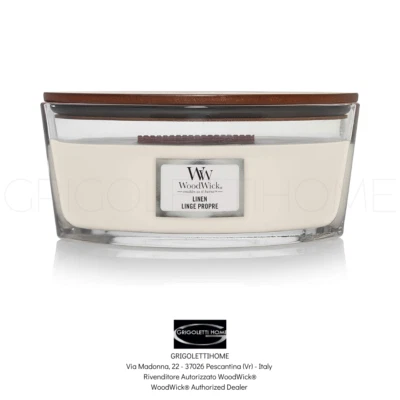 Woodwick - Vela elíptica - Lino - Minorista Foto 1 de 4