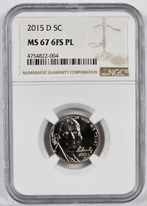 2015 D Jefferson Nickel *** NGC MS 67 6FS PL *** Proof Like - Picture 1 of 2