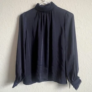 ZARA Basic Blue LONG SLEEVE Size XS Blouse NWT! - Picture 1 of 8