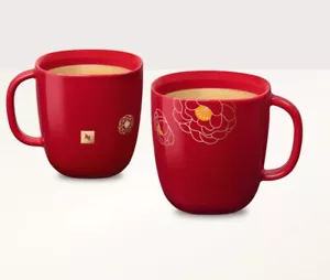 Nespresso Lunar New Year Gran Lungo Mugs Cups Set Of 2 Red - Picture 1 of 5